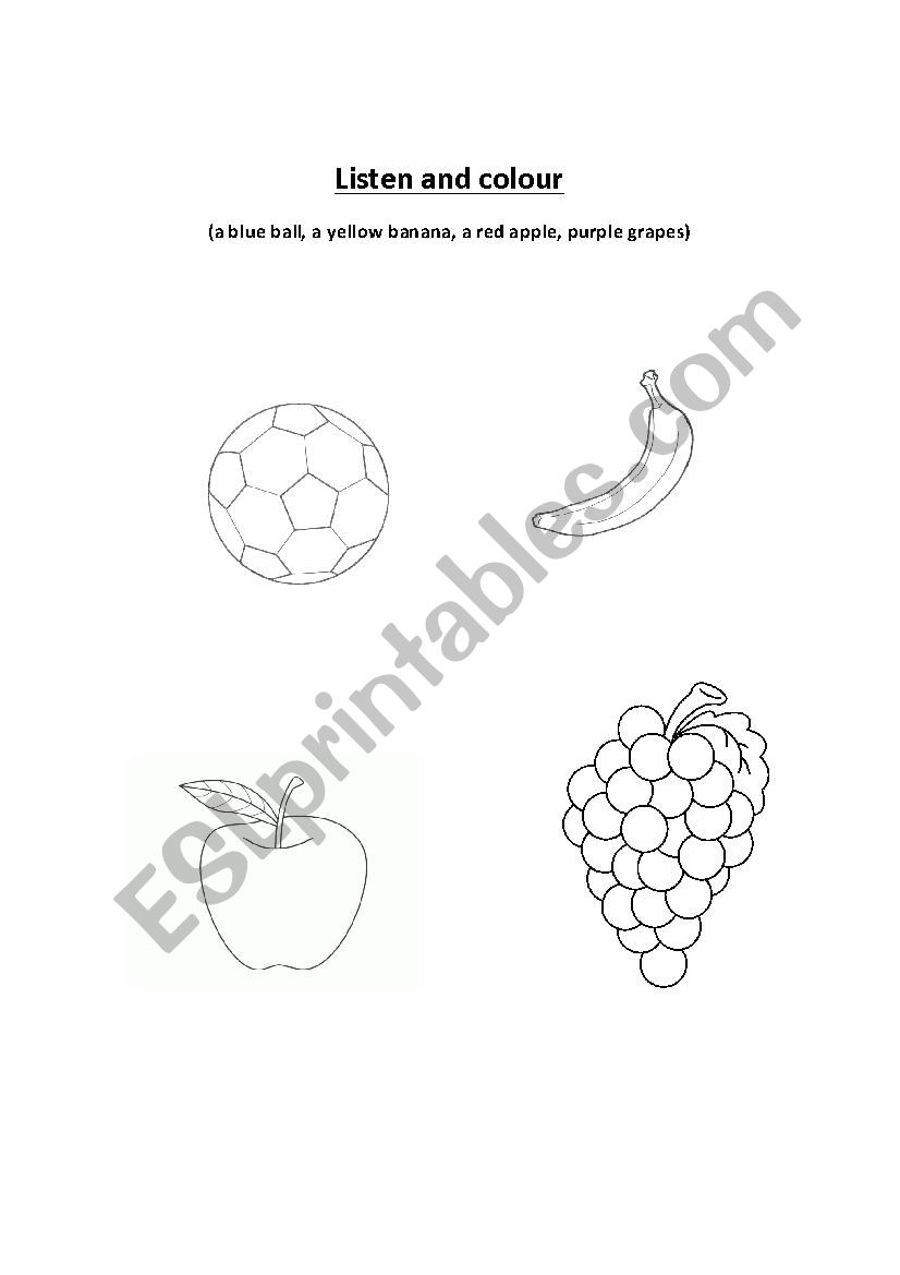 Listen and colour 1 worksheet