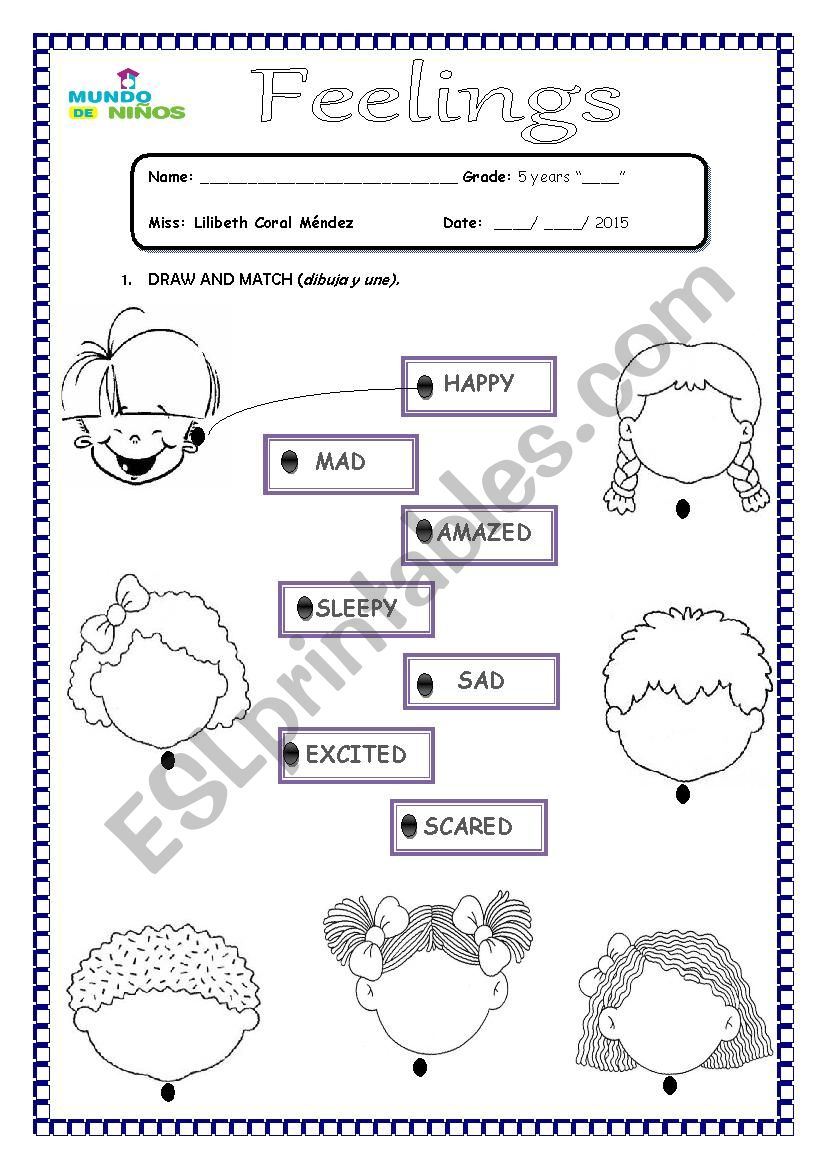 my feelings  worksheet