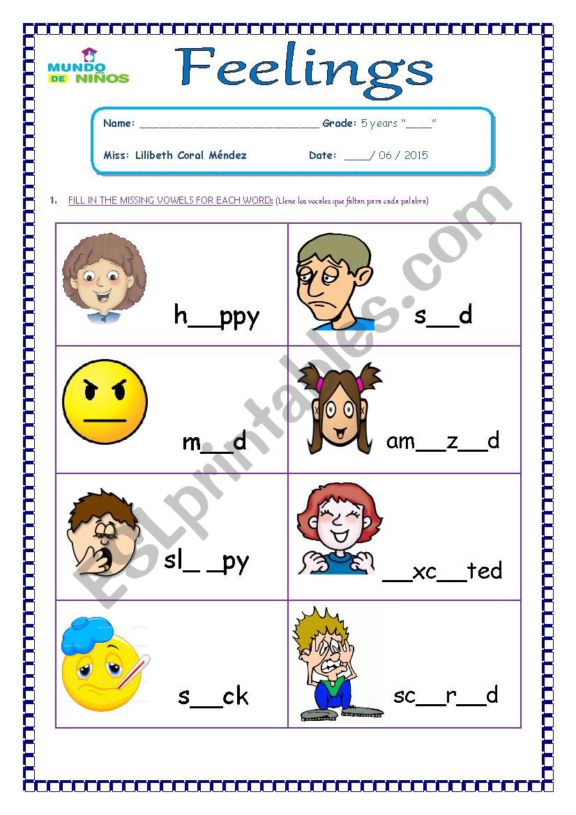 my-feelings-esl-worksheet-by-coraly