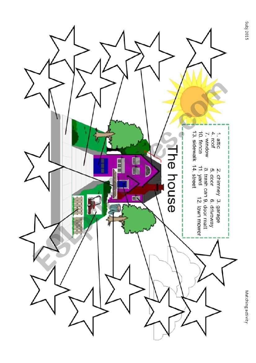 Vocabulary - The house - matching activity