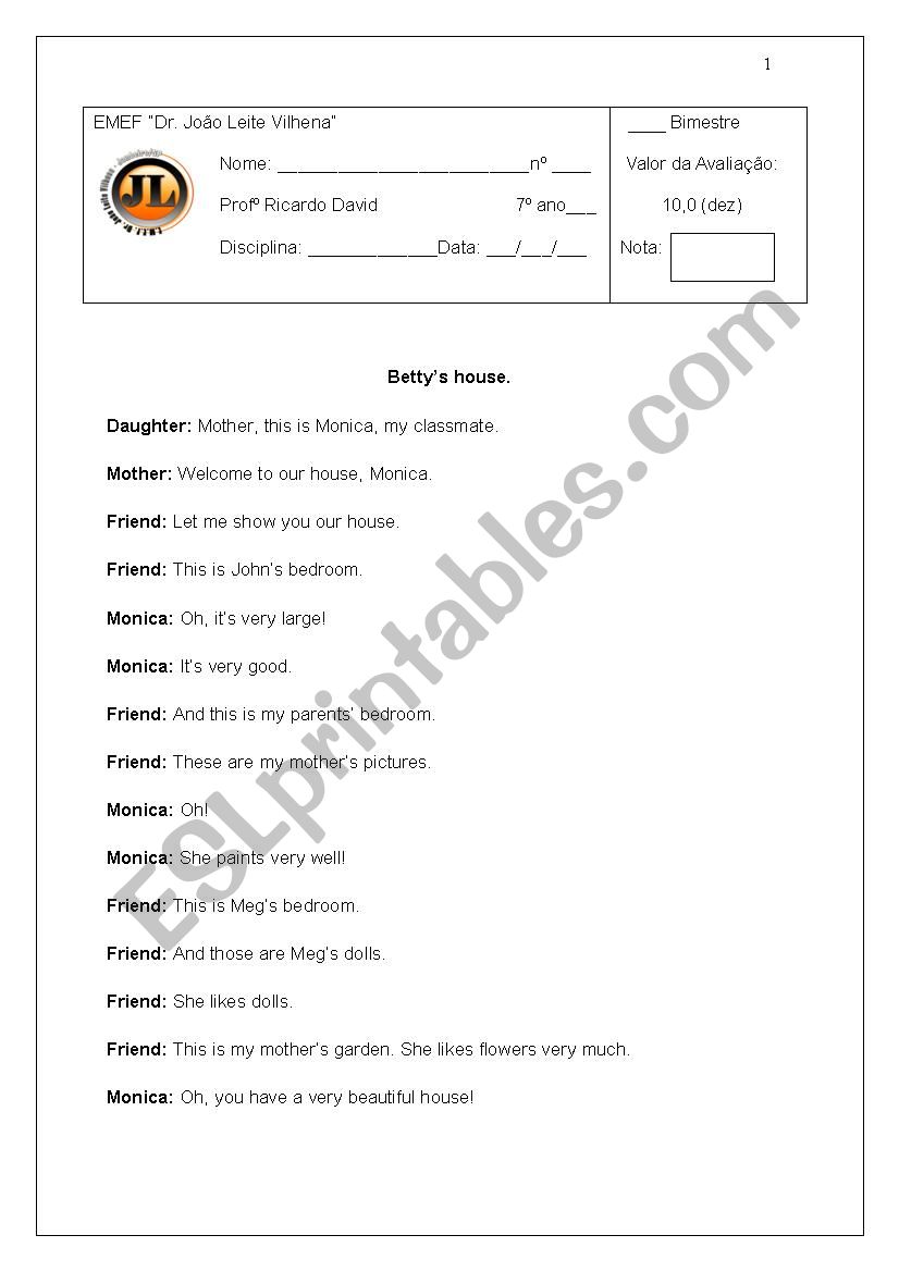 Reading Comprehension worksheet