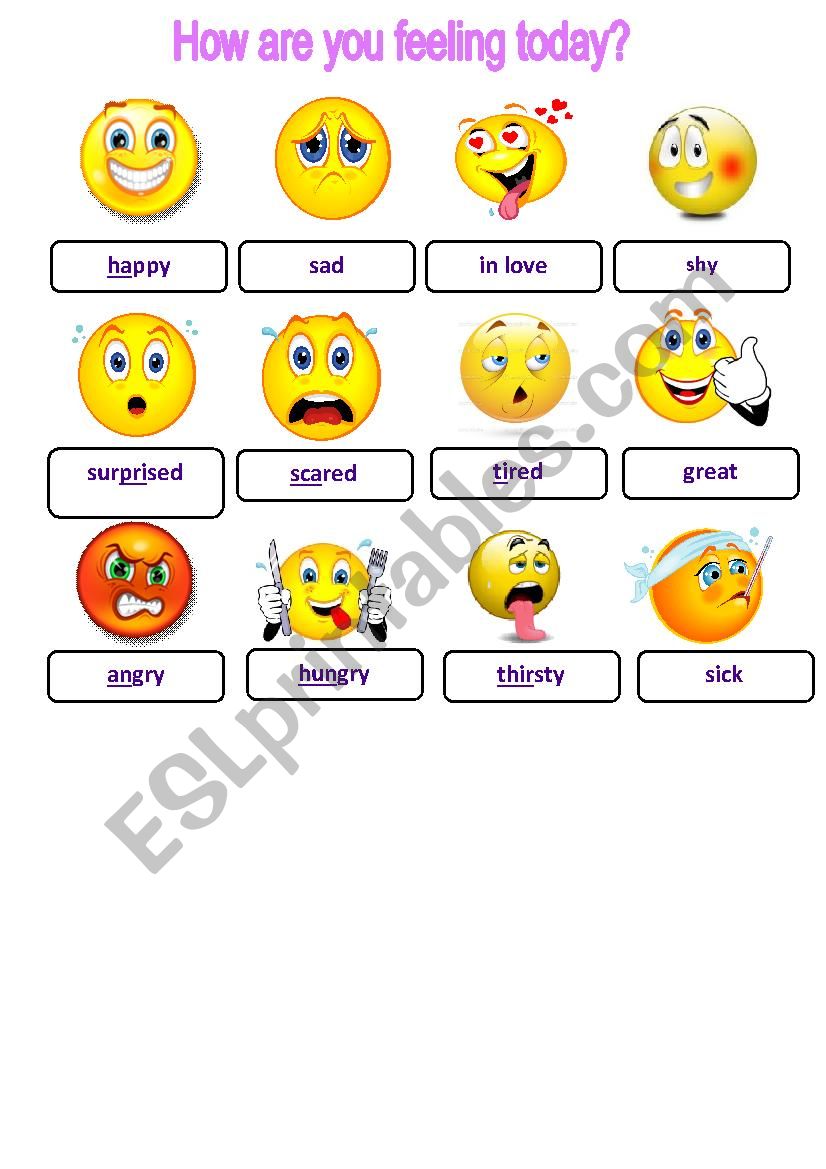 Feelings worksheet