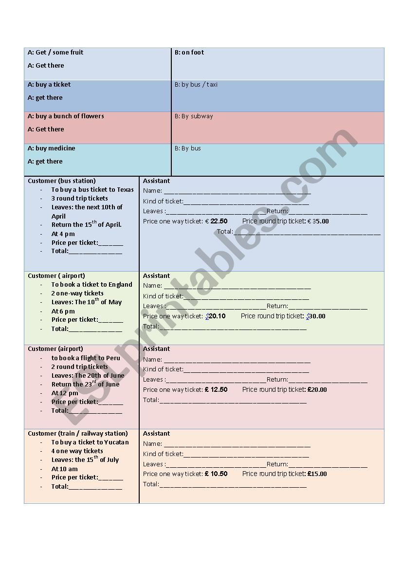 Exchanging information  worksheet