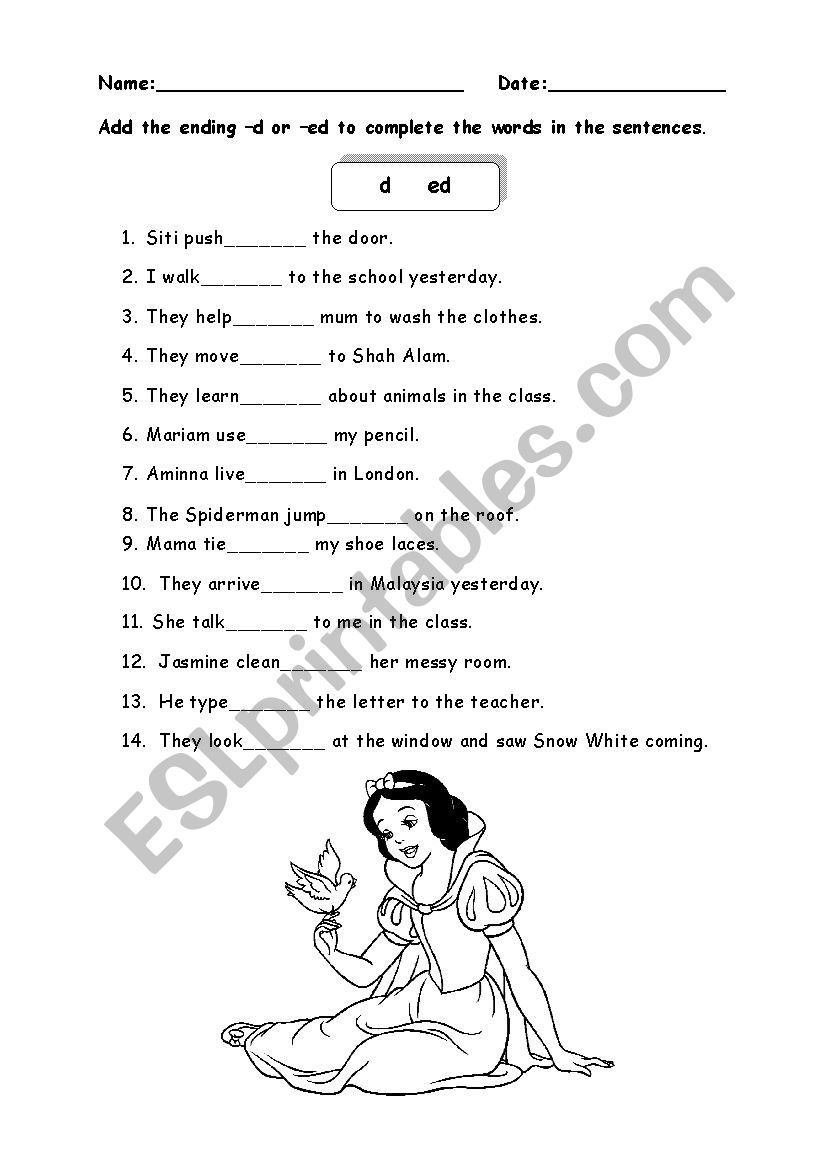 Simple past tense  worksheet