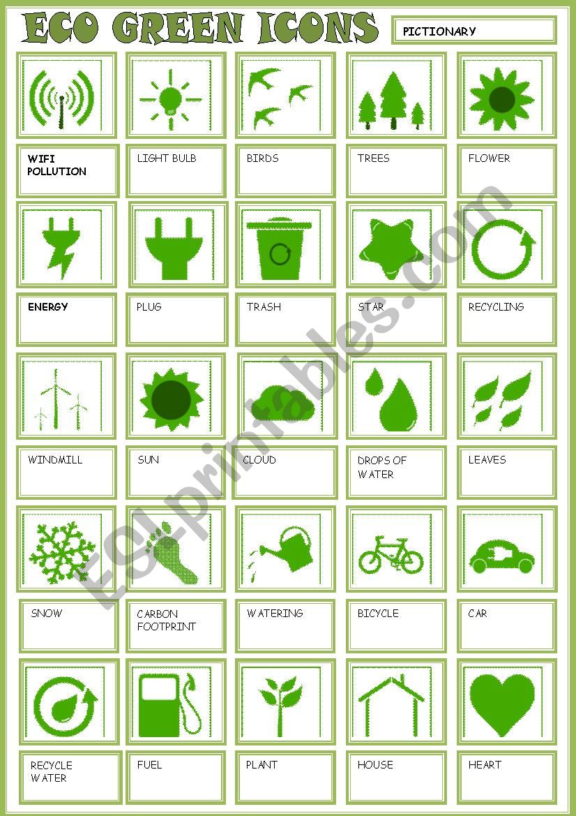 ECO GREEN ICONS worksheet