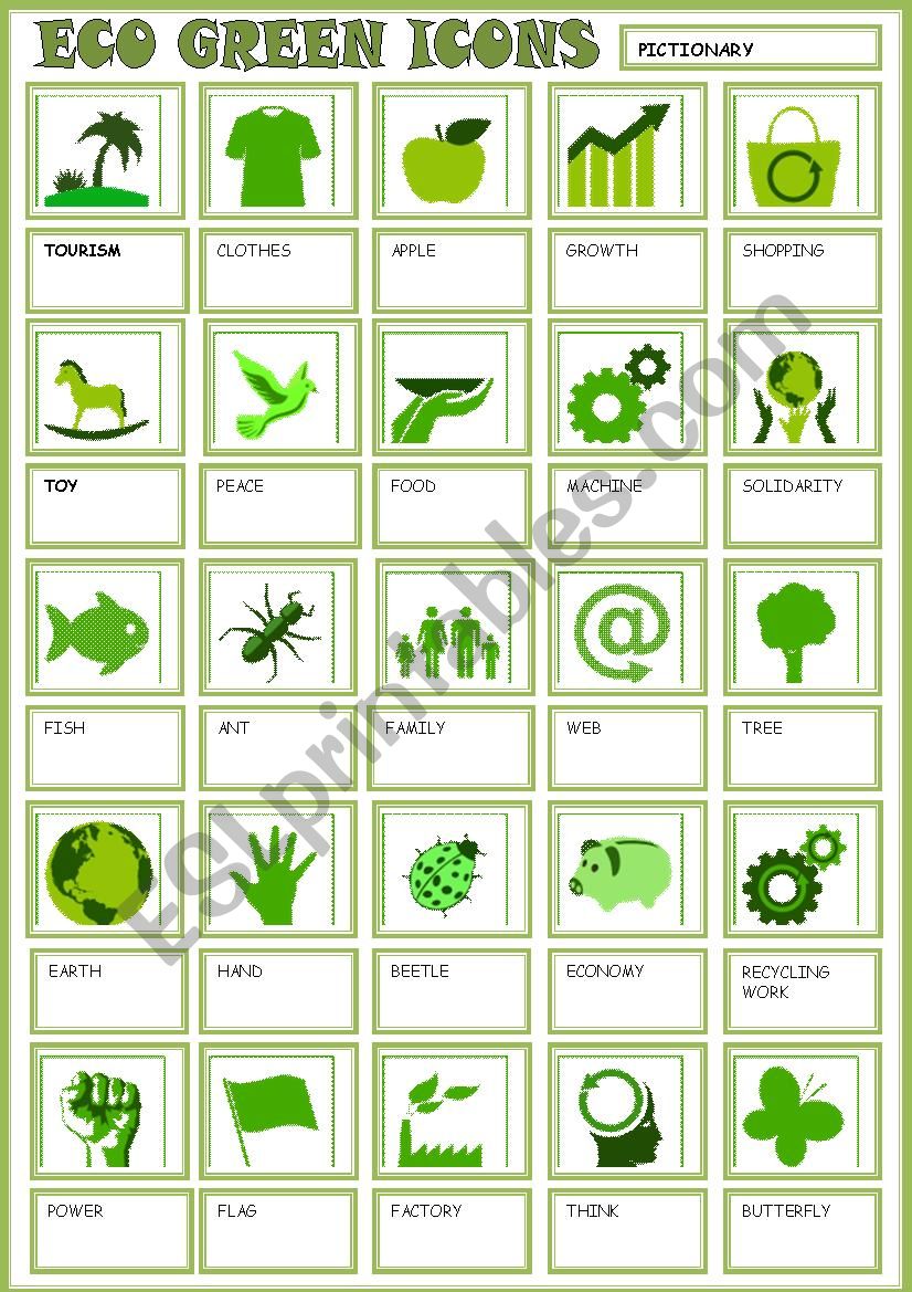 ECO GREEN ICONS 2 worksheet