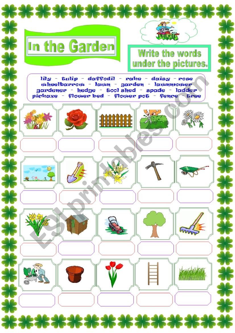 In the Garden worksheet