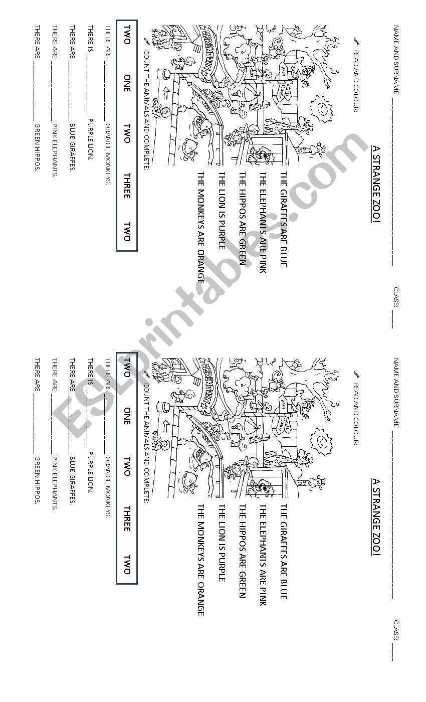 Animals - A Strange Zoo worksheet