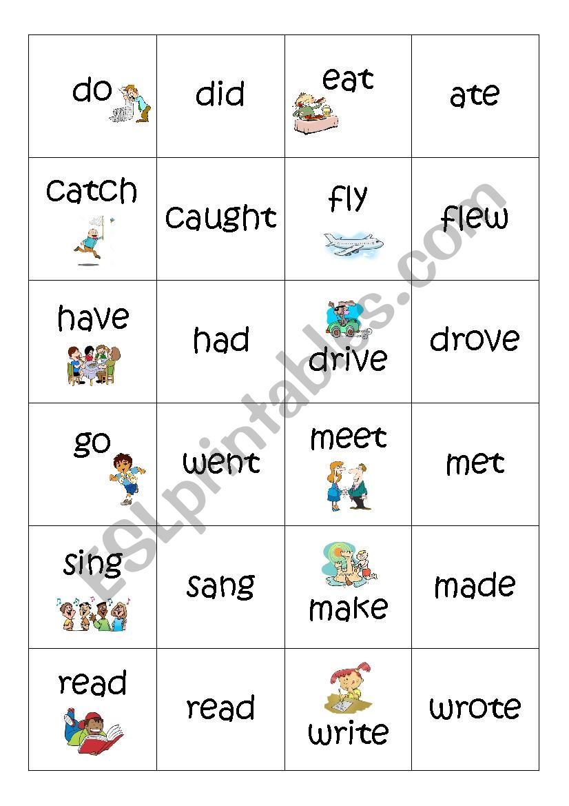 Irregular Verbs Memory worksheet