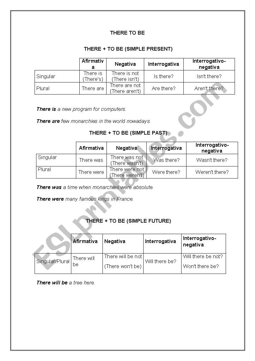 There to be worksheet