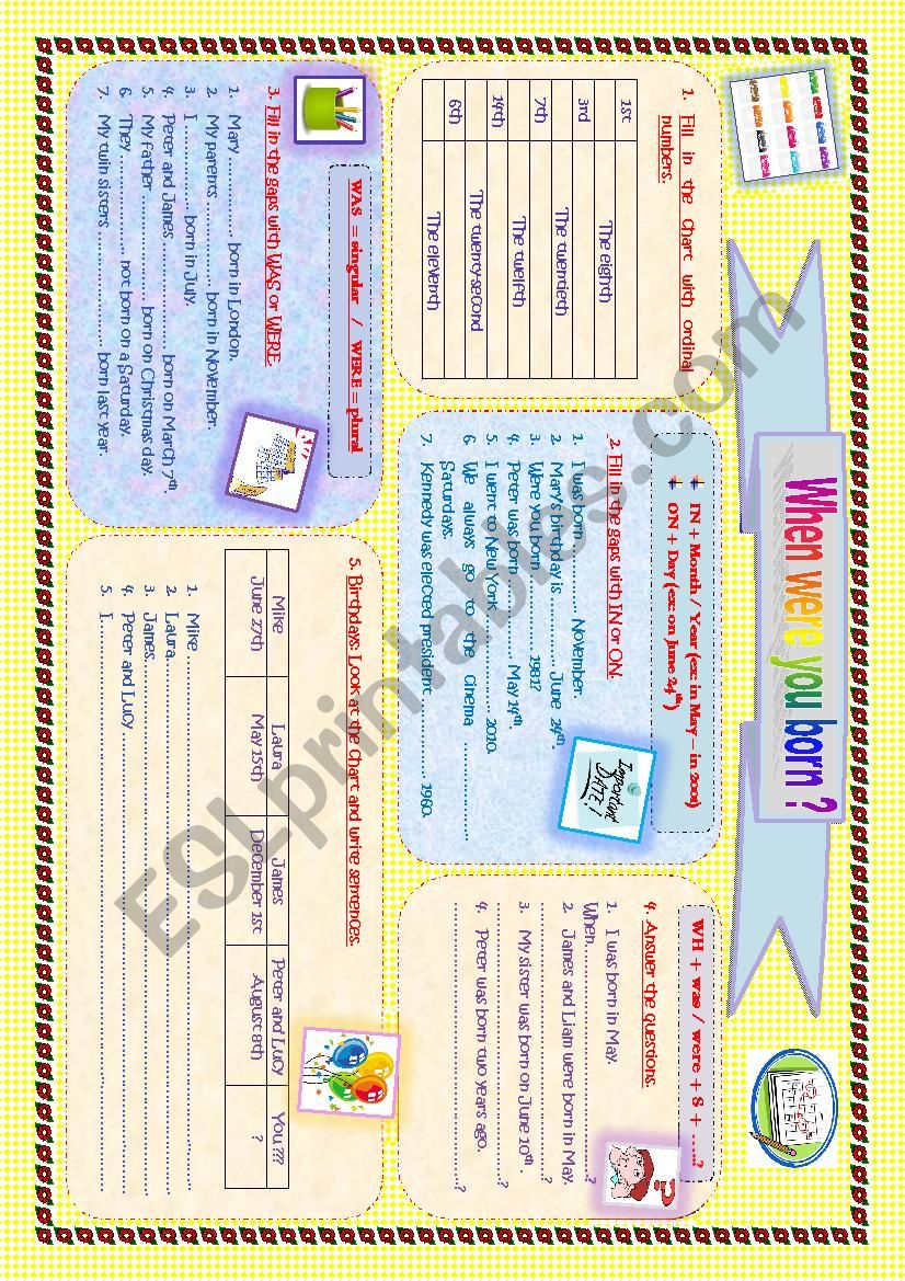 When were you born? worksheet