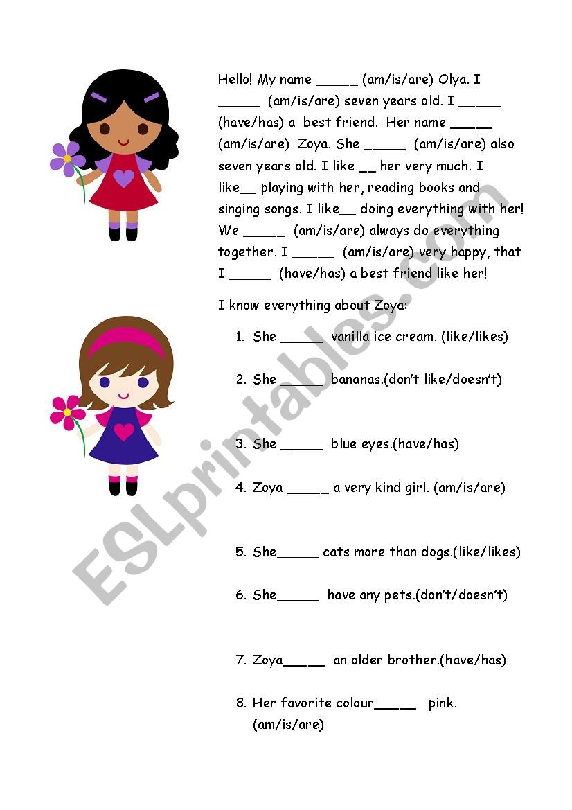 Gap-fill Present Simple  worksheet