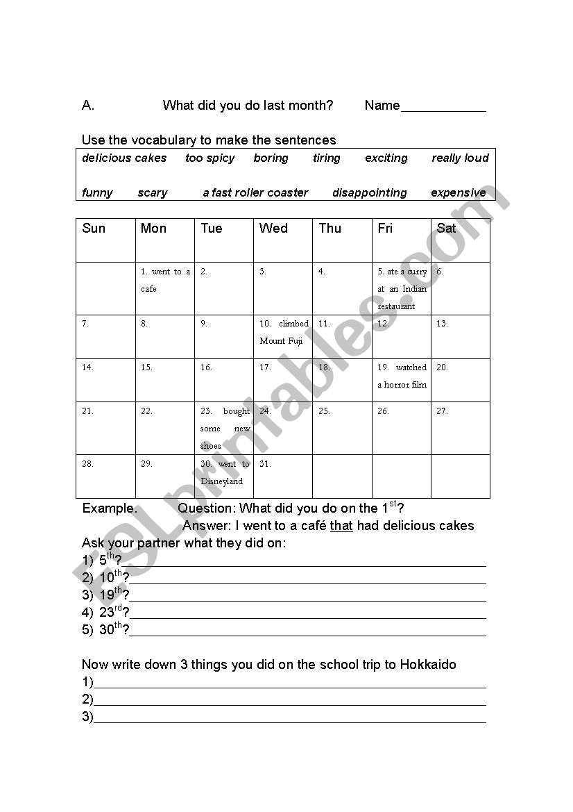 Relative clauses pair work worksheet