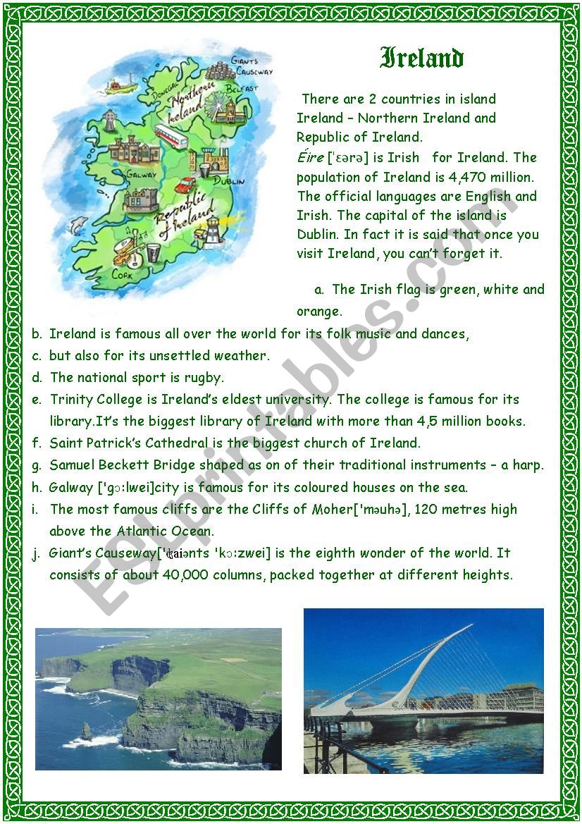 Ireland worksheet