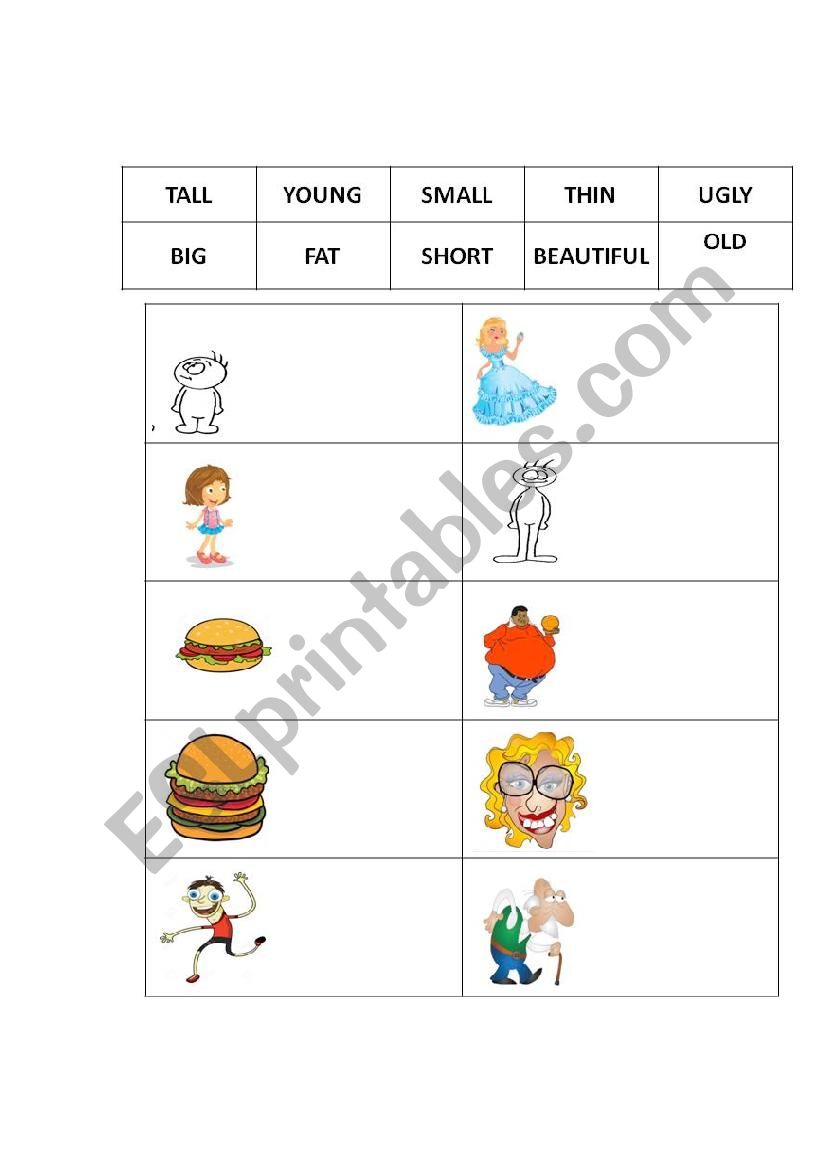 Comparatives worksheet