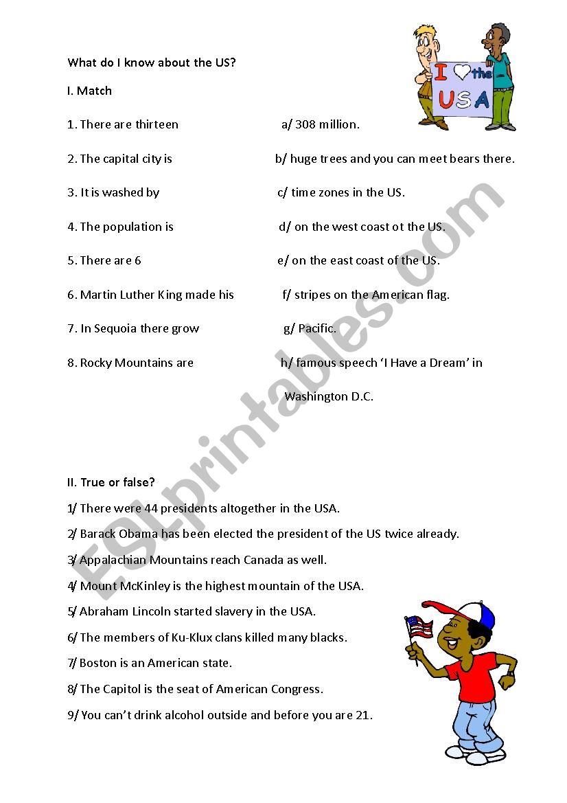 America, what do you remember worksheet