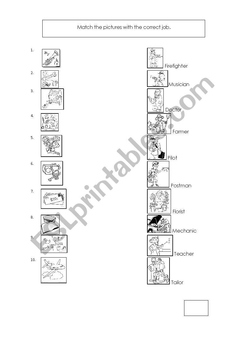 Match pictures with correct job 