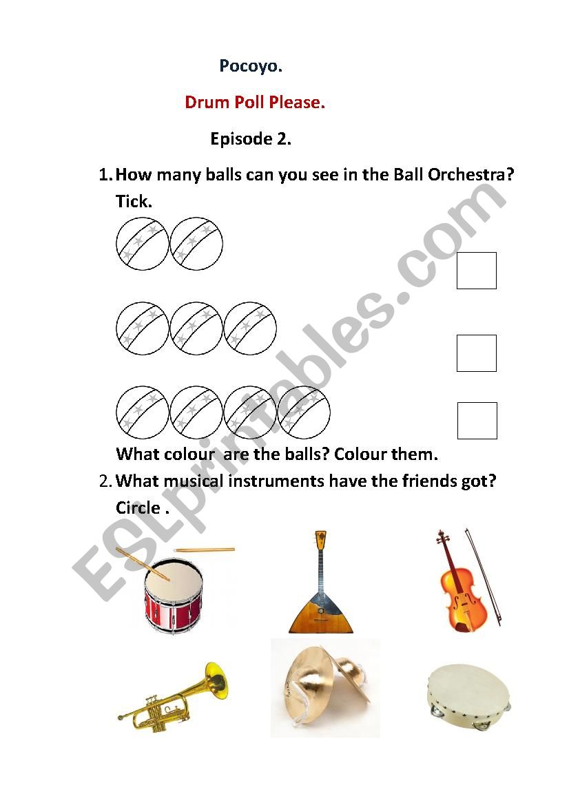 pocoyo episode 2 worksheet