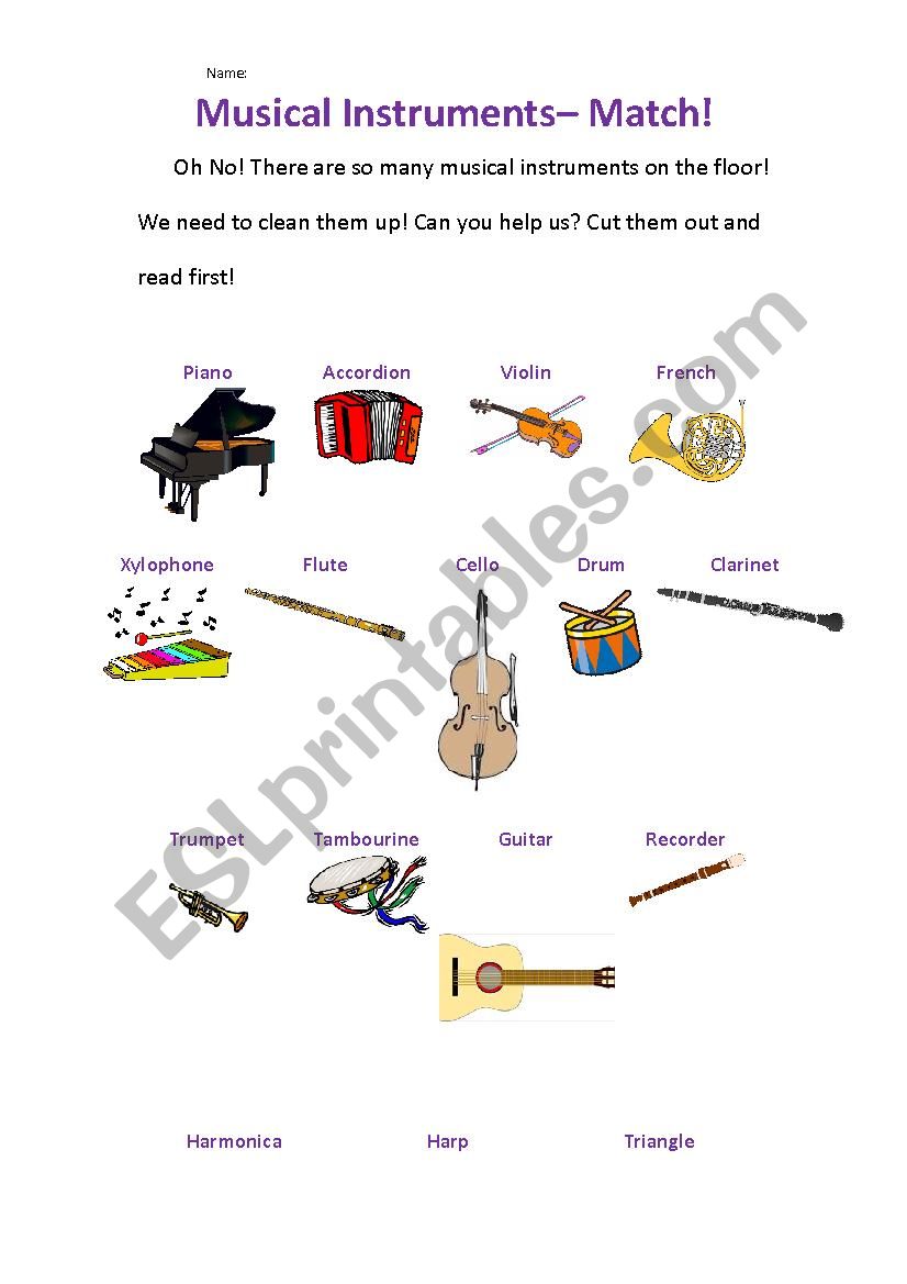 Musical Instruments - learn and match