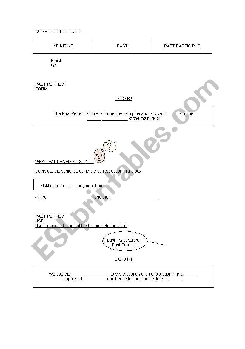 PAST PERFECT TENSE (page 2) worksheet