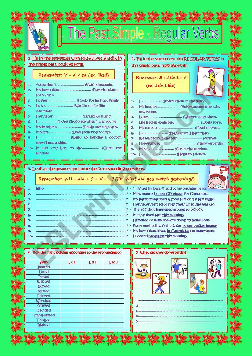 The Past Simple (regular verbs)