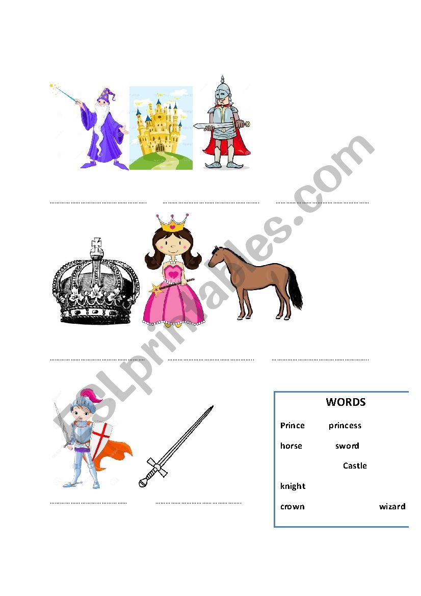 King arthur words worksheet