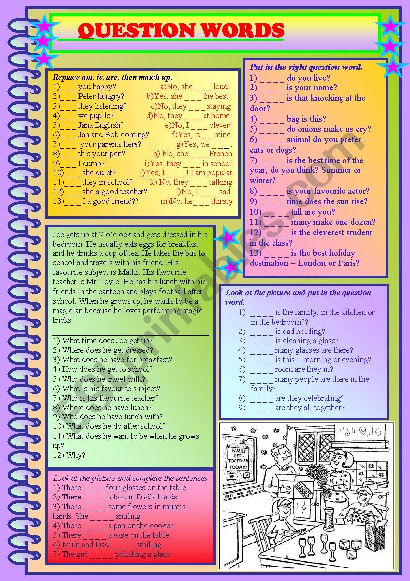 Question Words - ESL worksheet by cunliffe