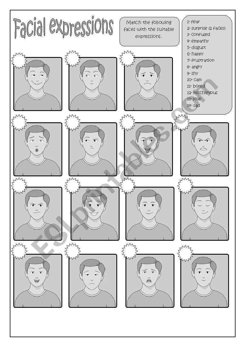 Facial expressions worksheet