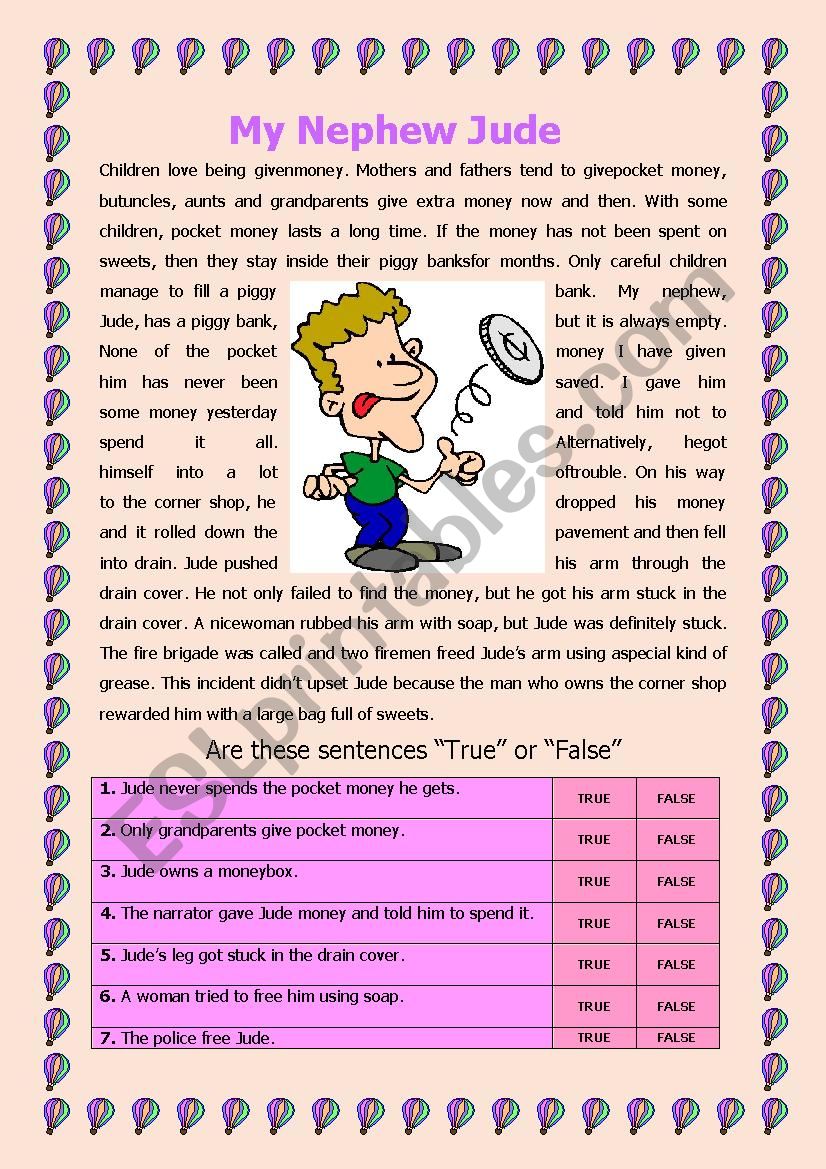 My Nephew Jude worksheet