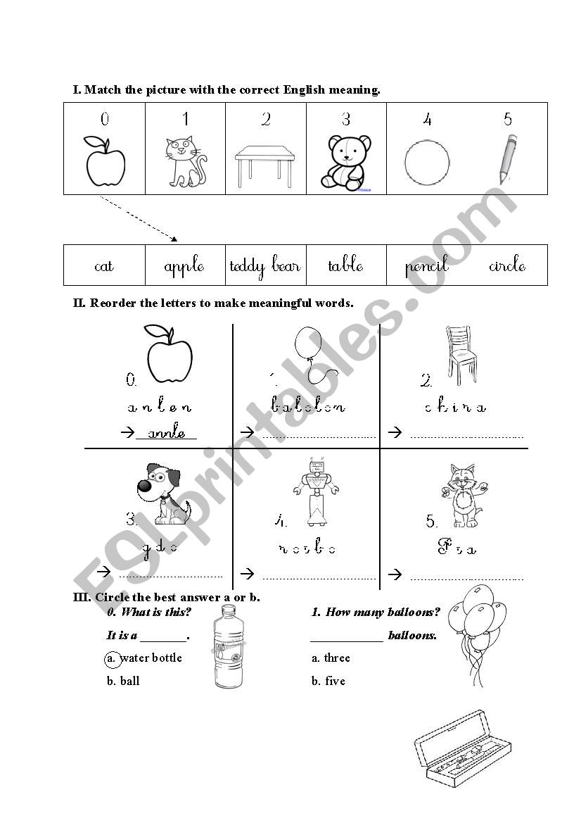 Color and numbers worksheet