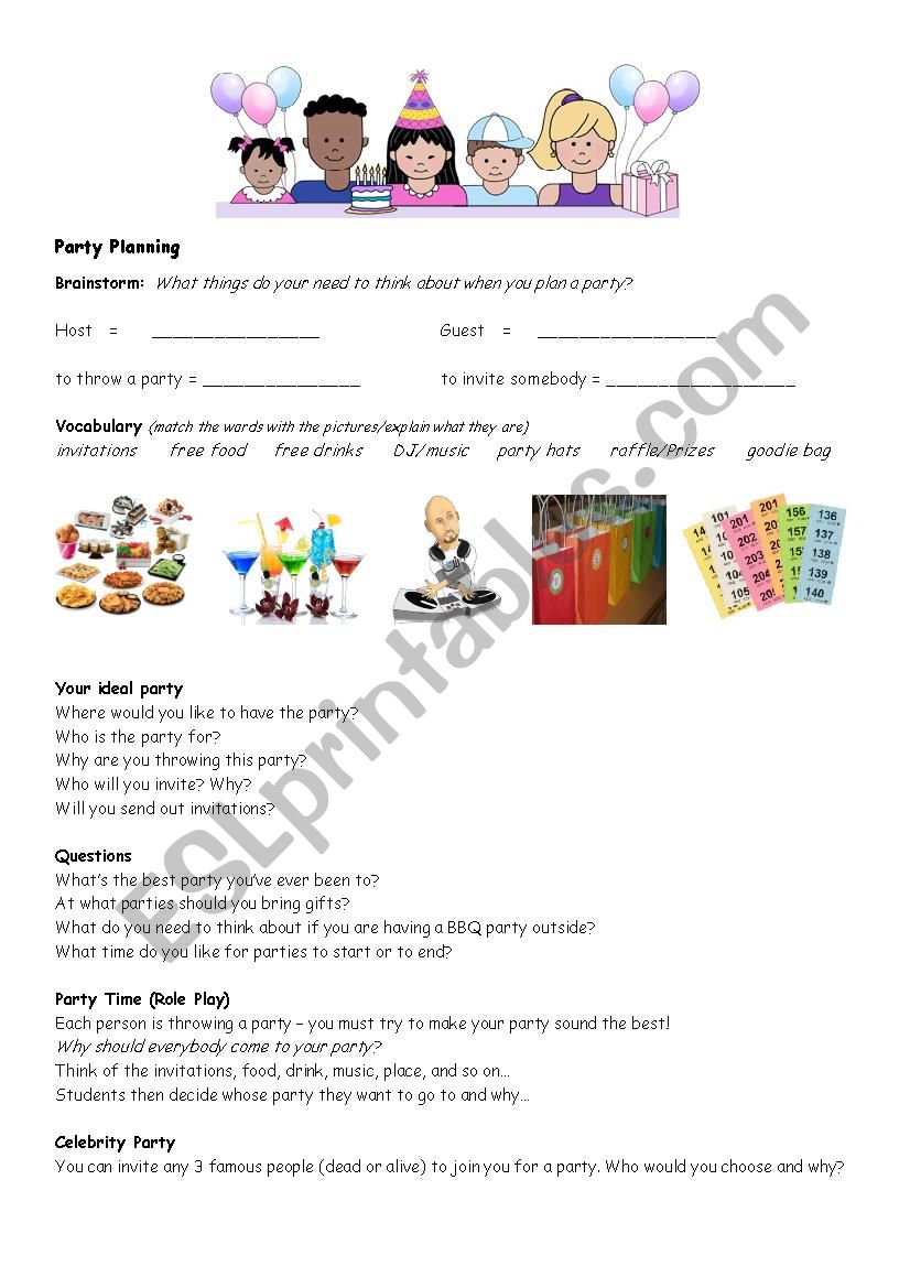 Party Time! worksheet