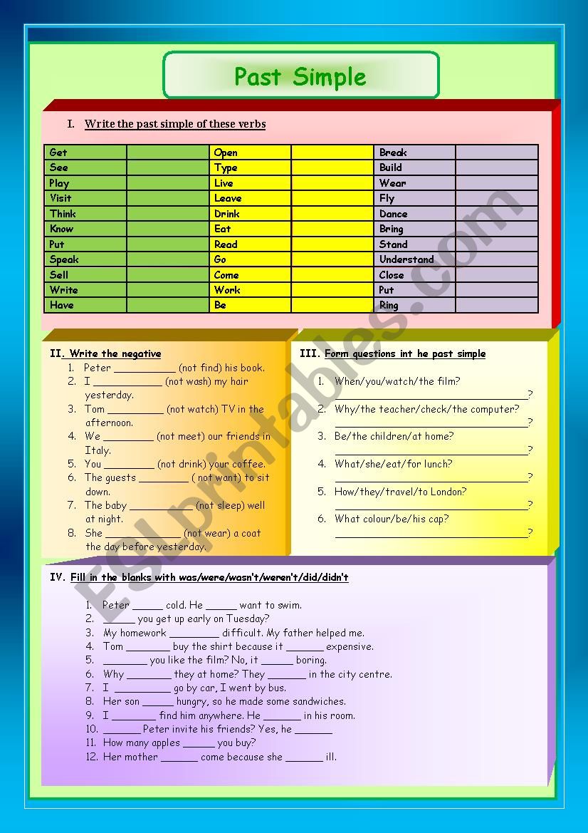 Past Simple worksheet