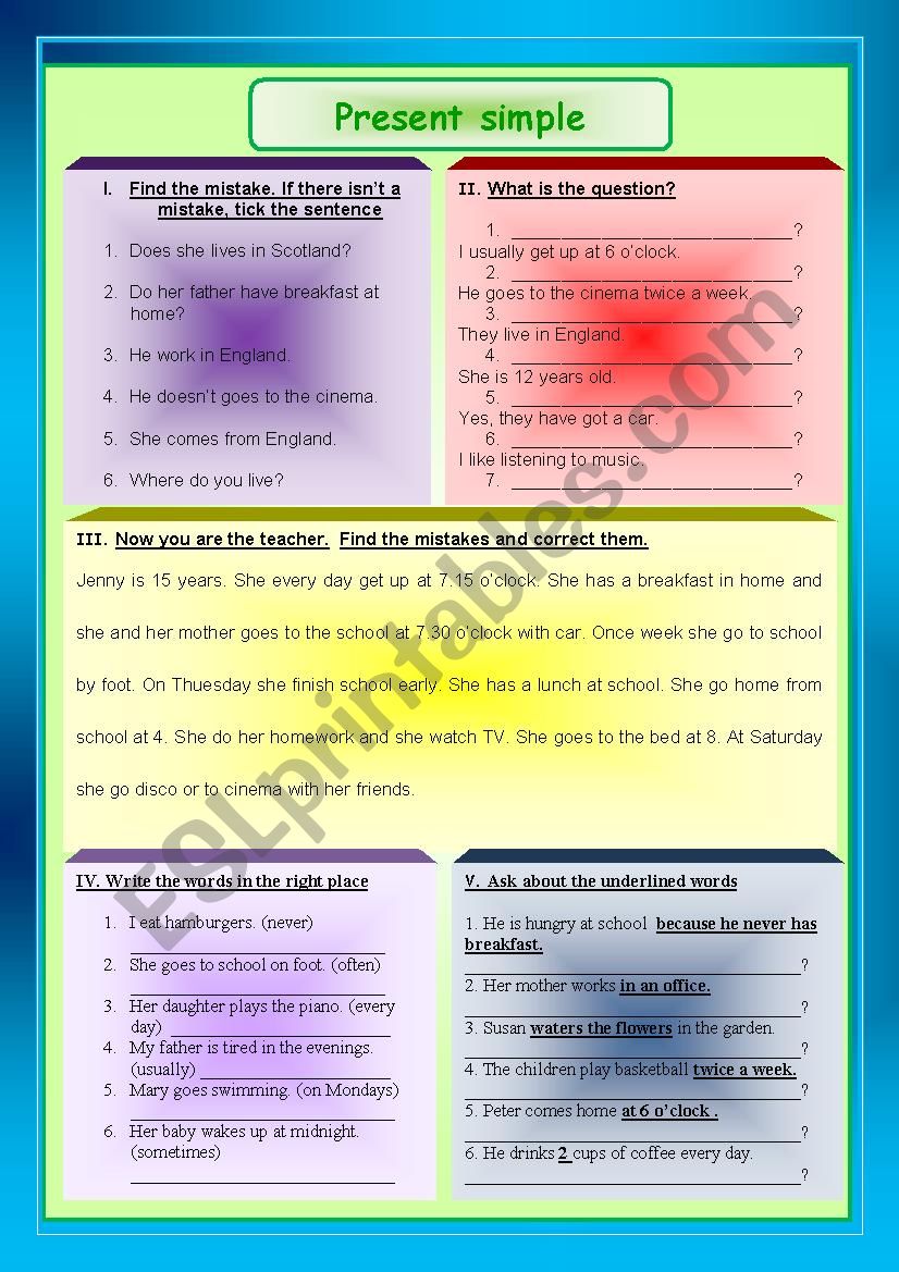 Present Simple worksheet