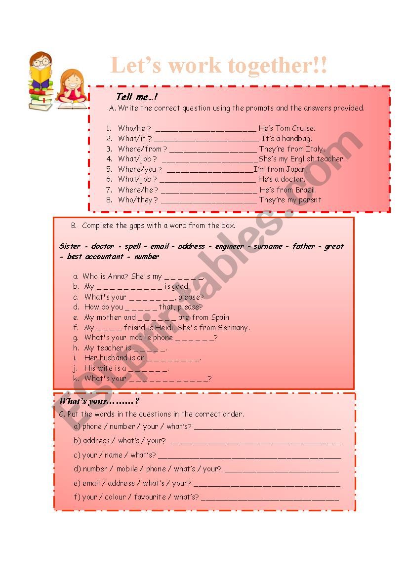 Interrogative sentences - Verb to Be