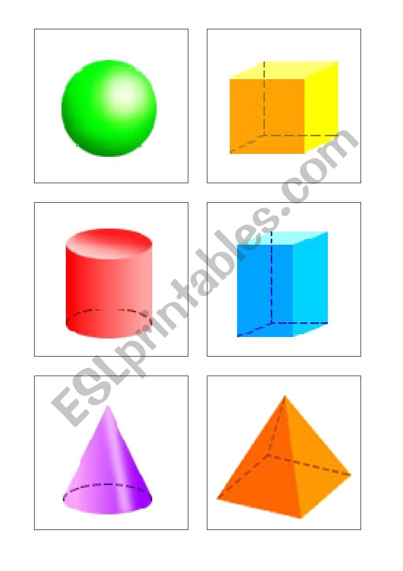 Geometric 3D Shapes worksheet