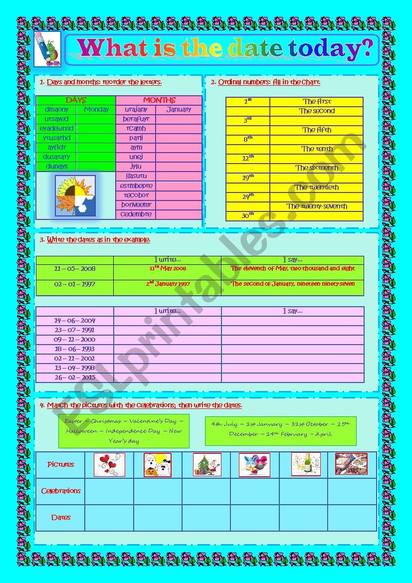 What is the date today? worksheet