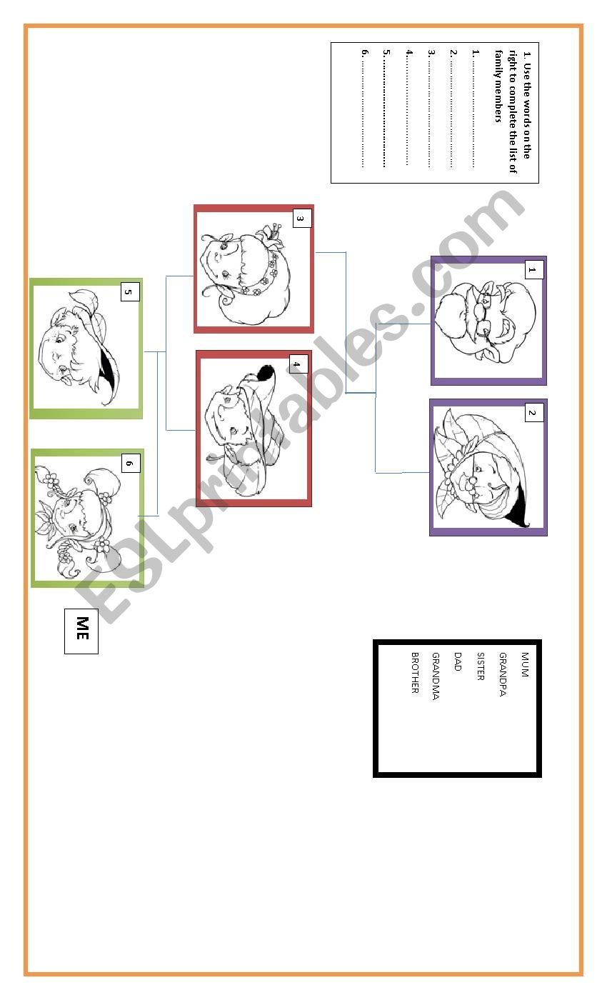 Family tree worksheet