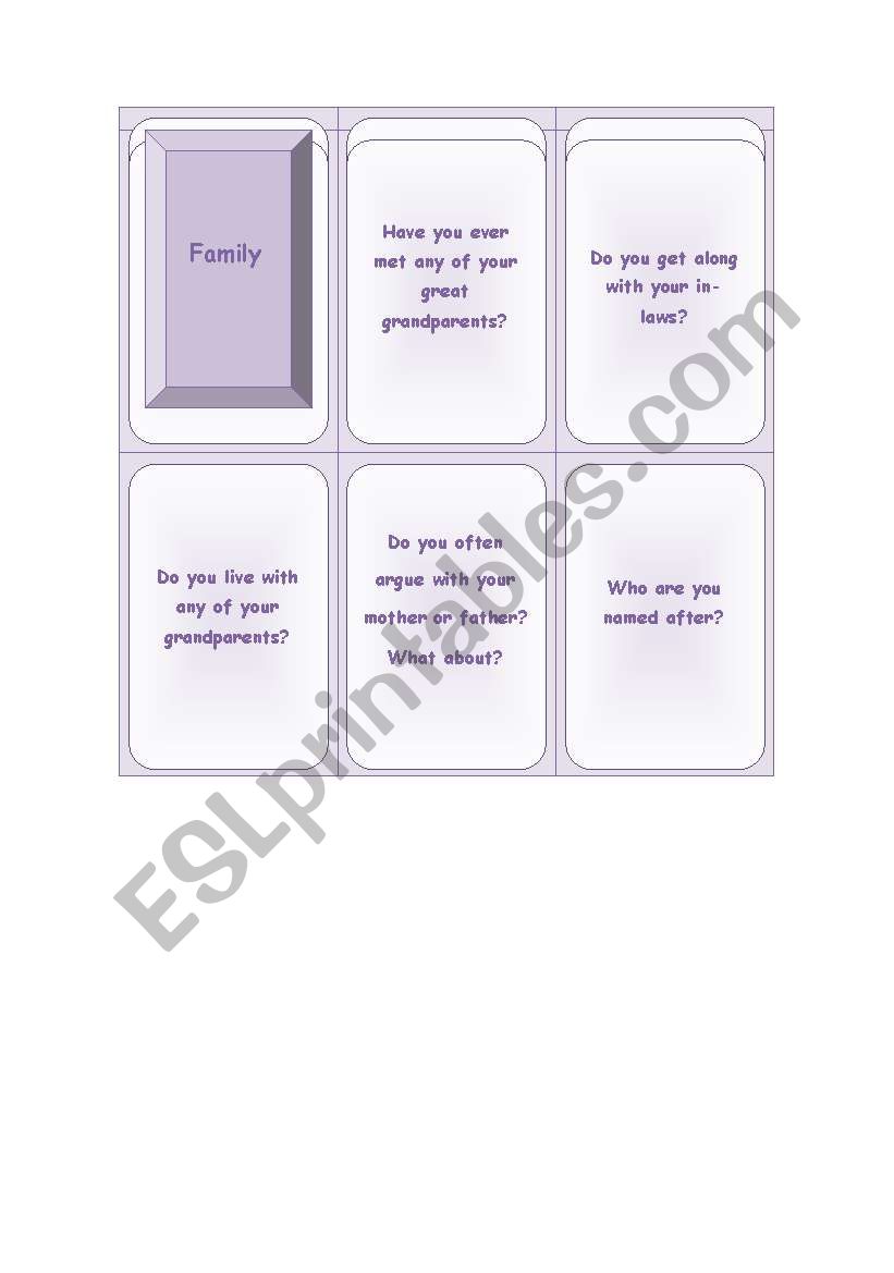 Family worksheet