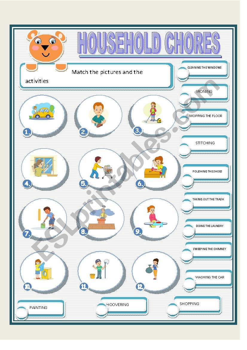 HOUSEHOLD CHORES worksheet