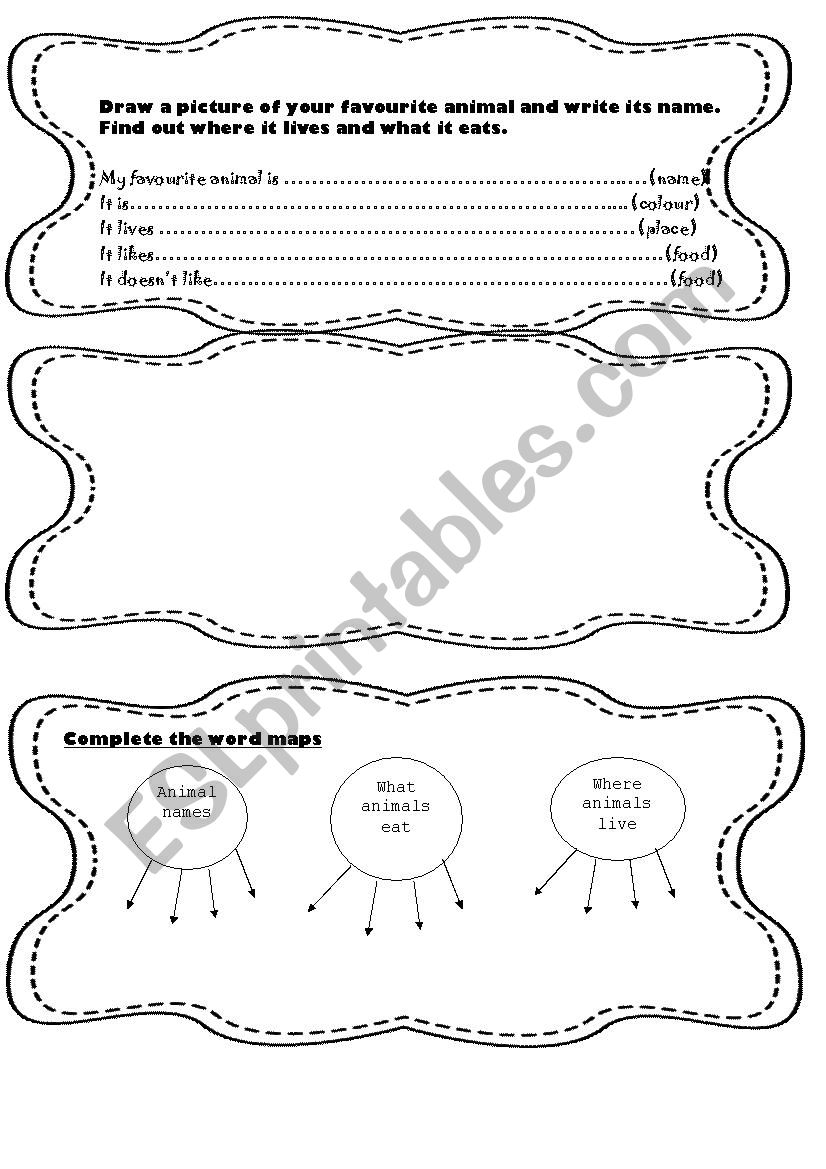 ANIMAL DESCRIPTION worksheet