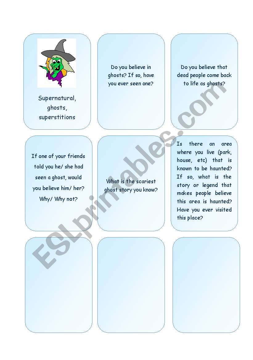 Ghosts worksheet