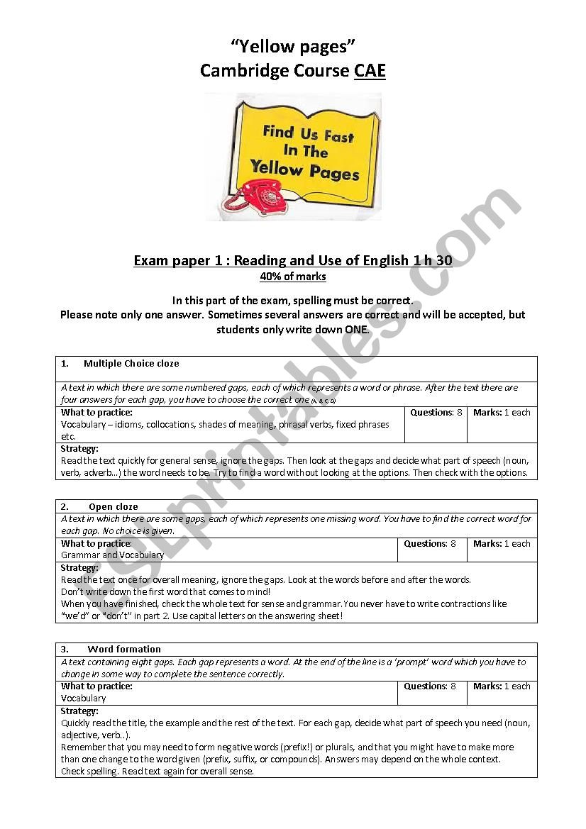 The new Cambridge CAE exam - an overview and preparation guide  (new exam since 2015) 