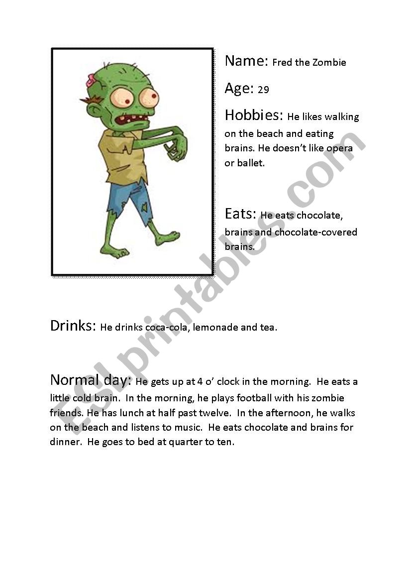 Terrifying creature profiles worksheet
