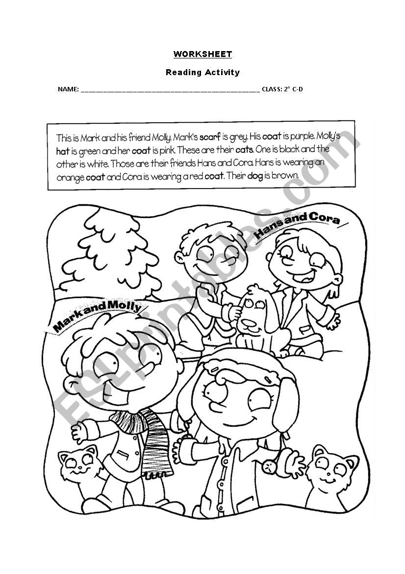 reading clothes worksheet