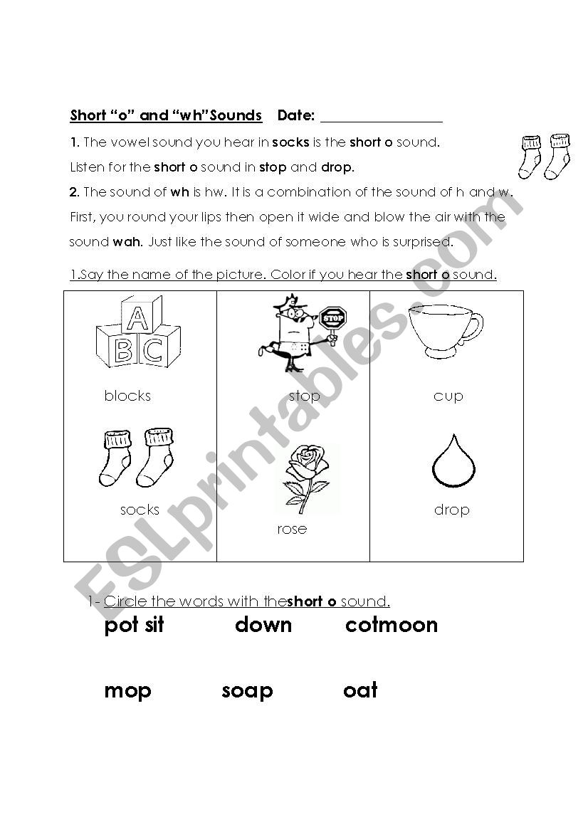 phonics worksheet