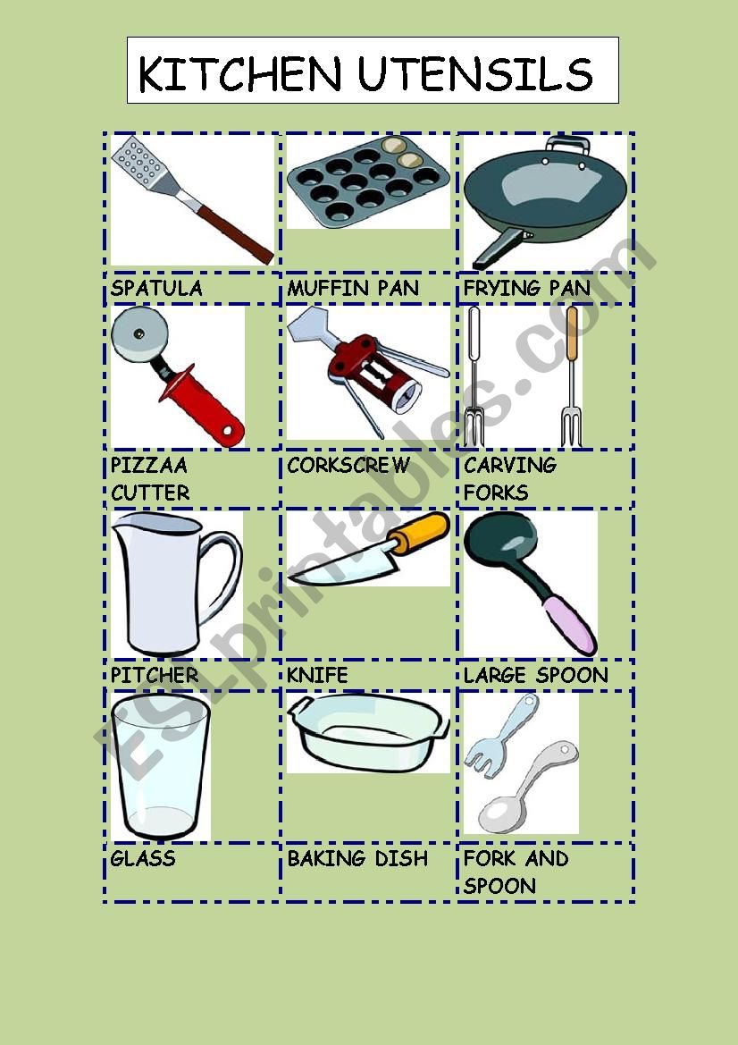 KITCHEN UTENSILS worksheet