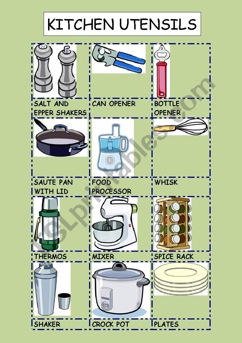 KITCHEN UTENSILS 2 worksheet