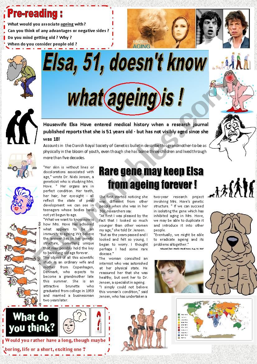 STOP to AGEING !!!!  READING + comprehension questions + KEY