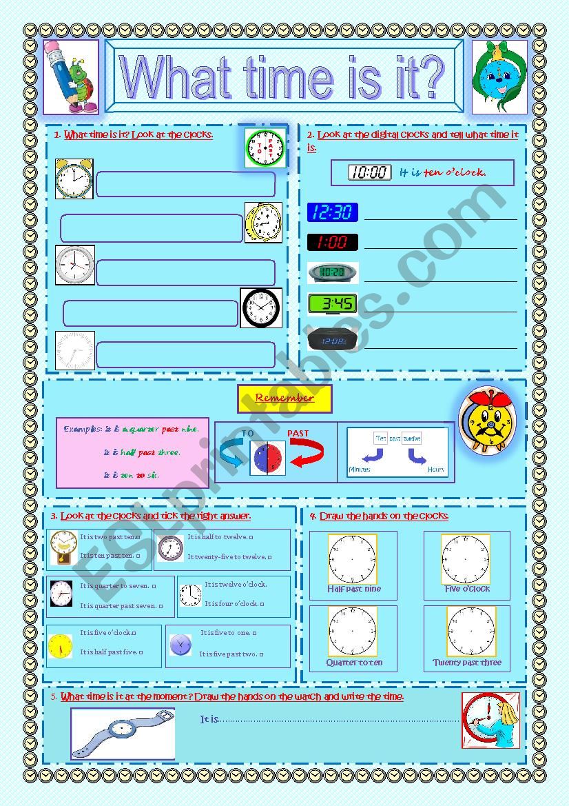 What time is it? worksheet