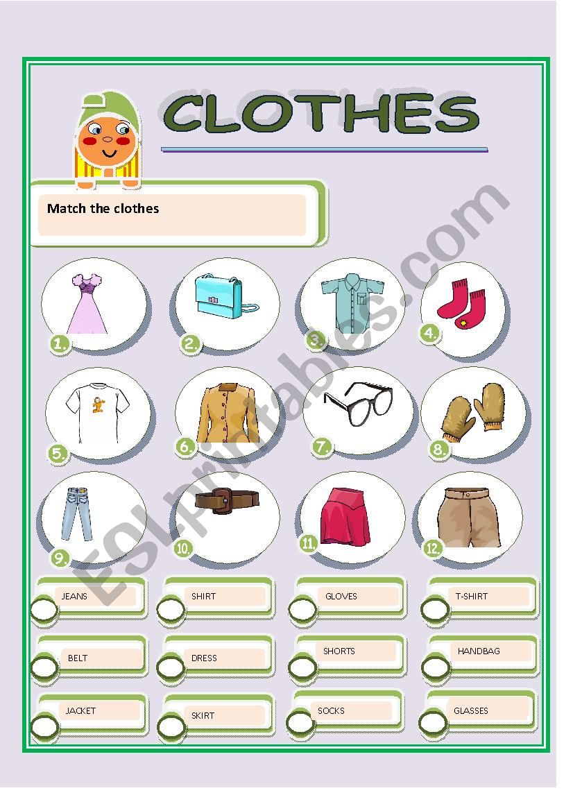 CLOTHES worksheet